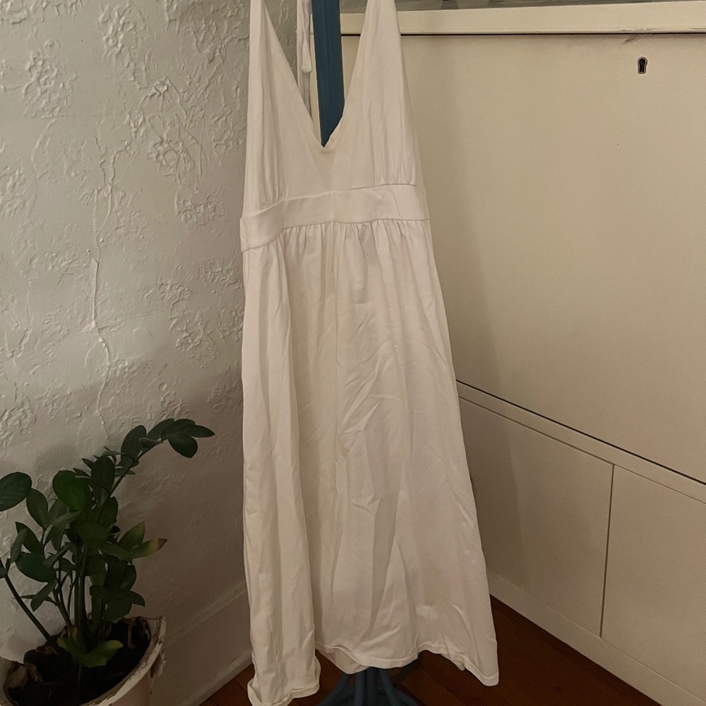 White Halter Dress